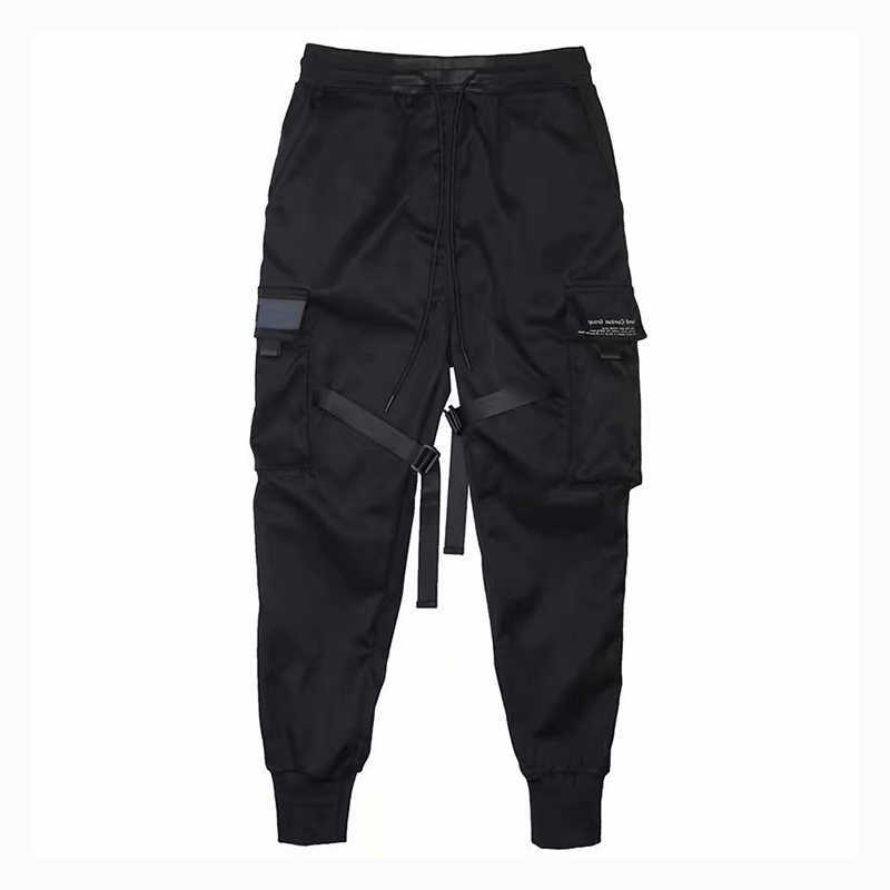 Fashion Men Cargo Pants Ribbons Harem Joggers Harajuku Casual Sweatpant Pants Hip Hop Trousers Trendy Casual Youth 3XL CX200729