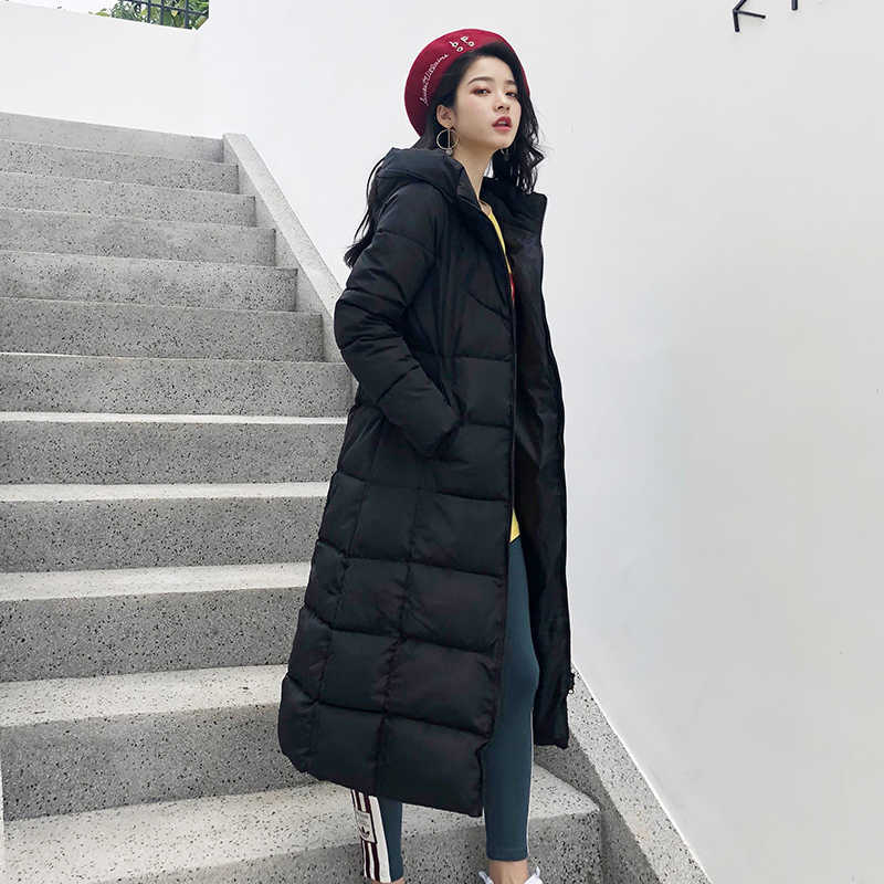 Winter Women Jacket X-long Parkas Hooded Cotton Padded Female Coat High Quality Warm Outwear Womens Parka 210910