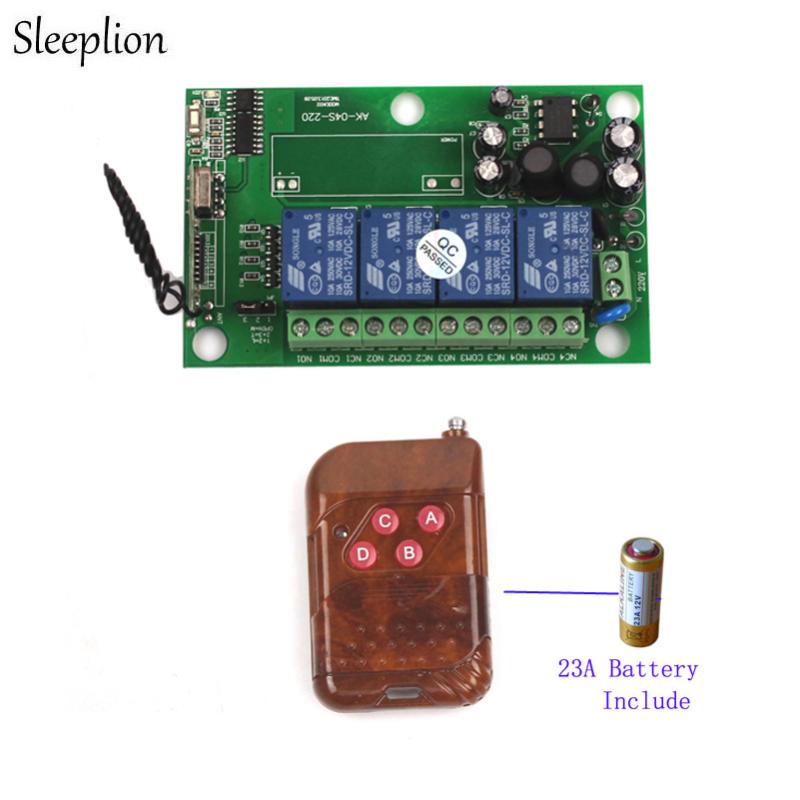 Sleeplion 110V 220V 240V 4CH RF Wireless Remote Control Relay Switch Receiver Security Garage Doors Lamps 85-250V Switch Module
Sleeplion 110V 220V 240V 4CH RF Wireless Remote Control Relay Switch Receiver Security Garage Doors Lamps 85-250V Switch Module