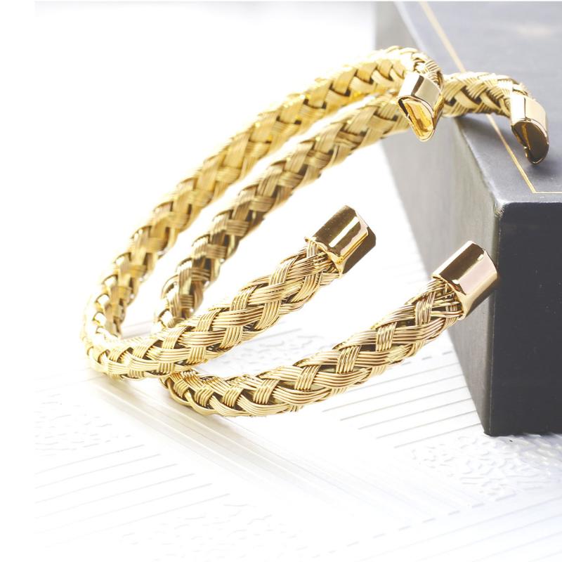 Bangle Stainless Steel Golden Fashion Opening Rope Mesh Bracelet For Women Accessories With Charms Wedding Holiday Gift, Black
Bangle Stainless Steel Golden Fashion Opening Rope Mesh Bracelet For Women Accessories With Charms Wedding Holiday Gift, Black