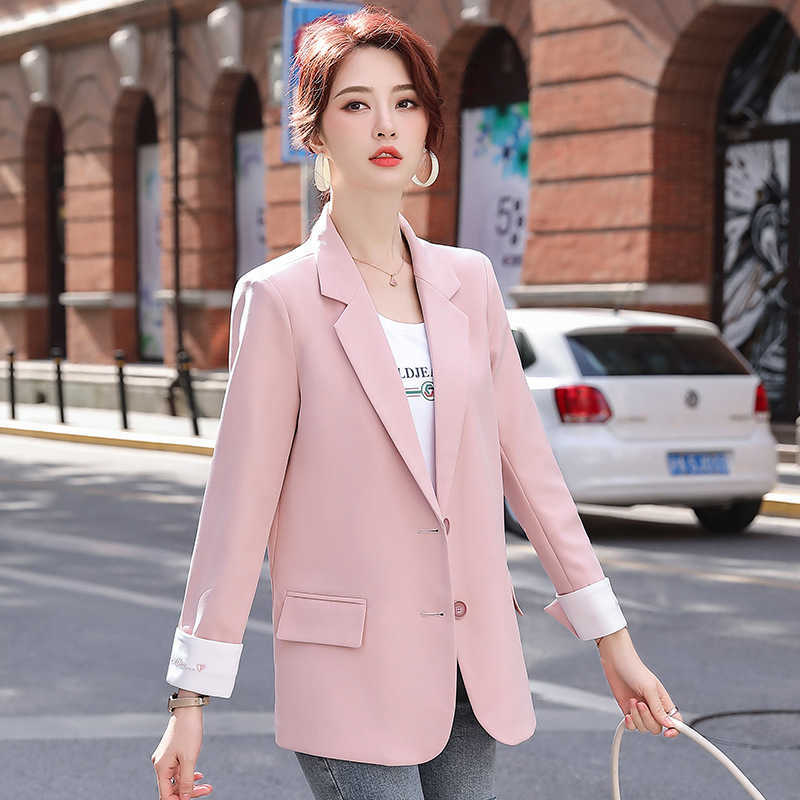 Women's professional office jacket suit fashion temperament loose single breasted long sleeve ladies blazer high quality 210527
Women's professional office jacket suit fashion temperament loose single breasted long sleeve ladies blazer high quality 210527