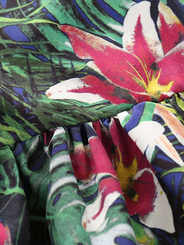 Toddler Girls Tropical Button Back Smock Dress SHE