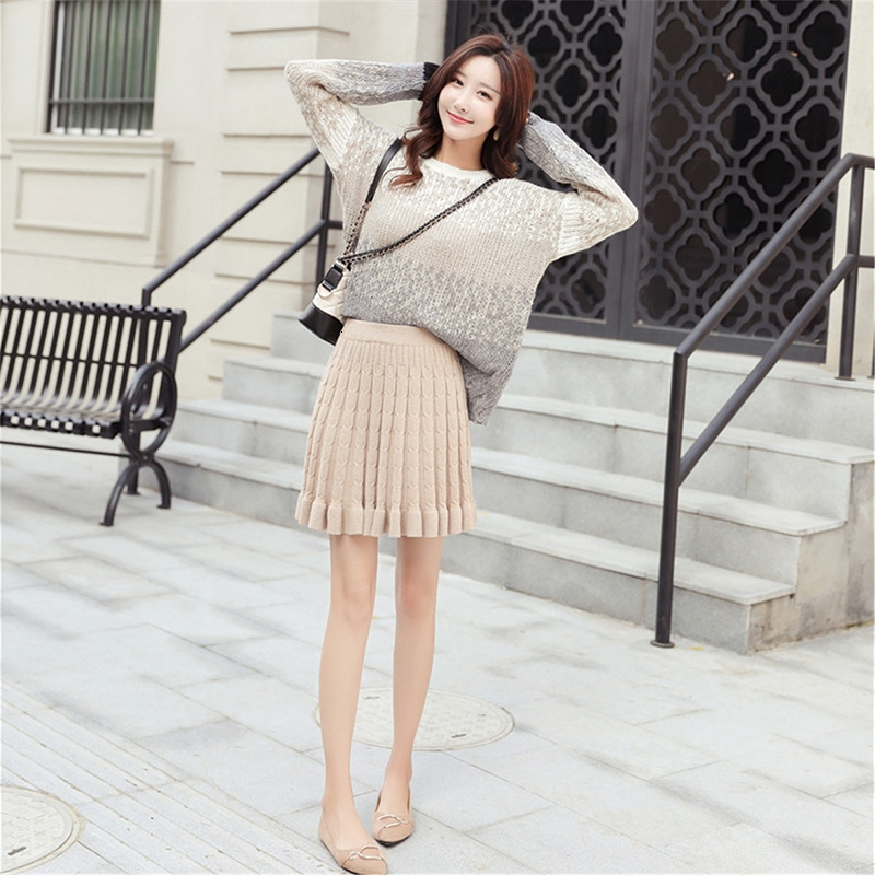 2021 New Autumn Winter Elastic High Waist Mini Knitted Casual Skirt a Line Solid Color Elegant Skirts Women Q1ki, 02
2021 New Autumn Winter Elastic High Waist Mini Knitted Casual Skirt a Line Solid Color Elegant Skirts Women Q1ki, 02
