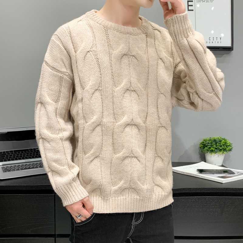 Fashion Sweaters Men's Pullovers Long Sleeves Autumn Winter Pullovers Knitted O-Neck Sweaters Men Tops Youthful Male 210818