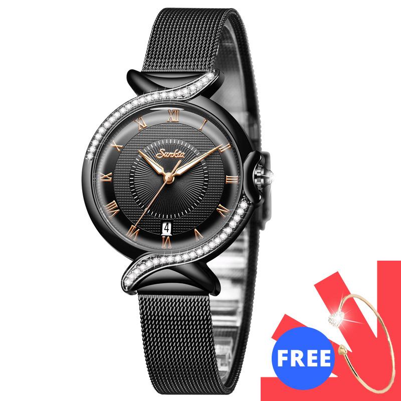 Wristwatches SUNKTA Watches For Womens Fashion Stainless Steel Ladies Black Wrist Watch Relogio Feminino, White
Wristwatches SUNKTA Watches For Womens Fashion Stainless Steel Ladies Black Wrist Watch Relogio Feminino, White