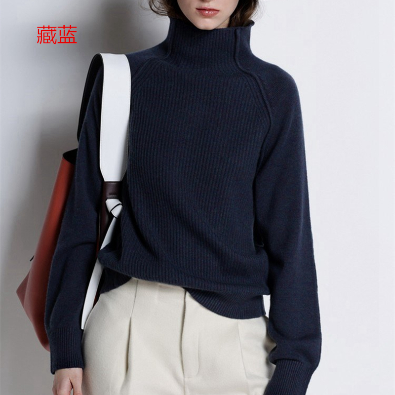 New Arrival Autumn Winter Cashmere Sweater Women High-Collar Thickened Pullover Loose Sweater Knitted Wool Shirt Female Jumper 210218