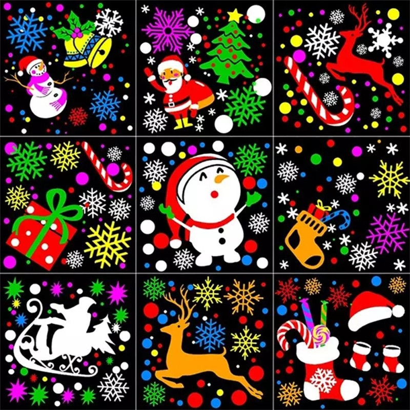 20 Patterns New Year Christmas Decoration LED Effects Laser Projector Light Snowflake Elk Projection Lamp Stage Indoor Lighting Decor D0.5