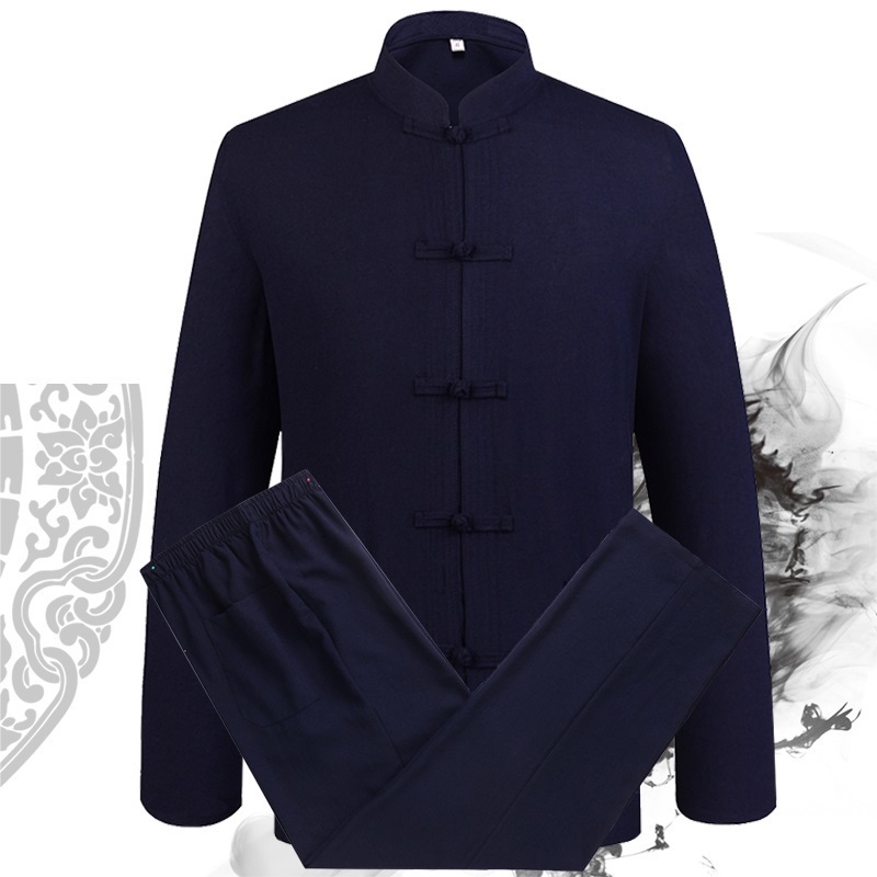 Adult Black Blue White Cotton Linen Tai Chi Uniform Martial Arts Suit Kung Fu Wushu Clothes Taiji Clothing Jacket+pants Sets