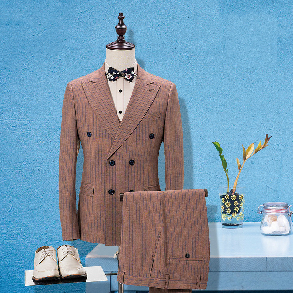 Large Size Striped for Men 2021 Style Business Suit Double Breasted Pieces Set Groom Costume Homme Mariage Dnmf, Khaki
Large Size Striped for Men 2021 Style Business Suit Double Breasted Pieces Set Groom Costume Homme Mariage Dnmf, Khaki