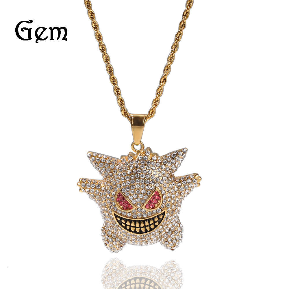 Creative gold plated diamond genggui Pendant Stainless Steel Pet elf personality trendy Necklace
Creative gold plated diamond genggui Pendant Stainless Steel Pet elf personality trendy Necklace
