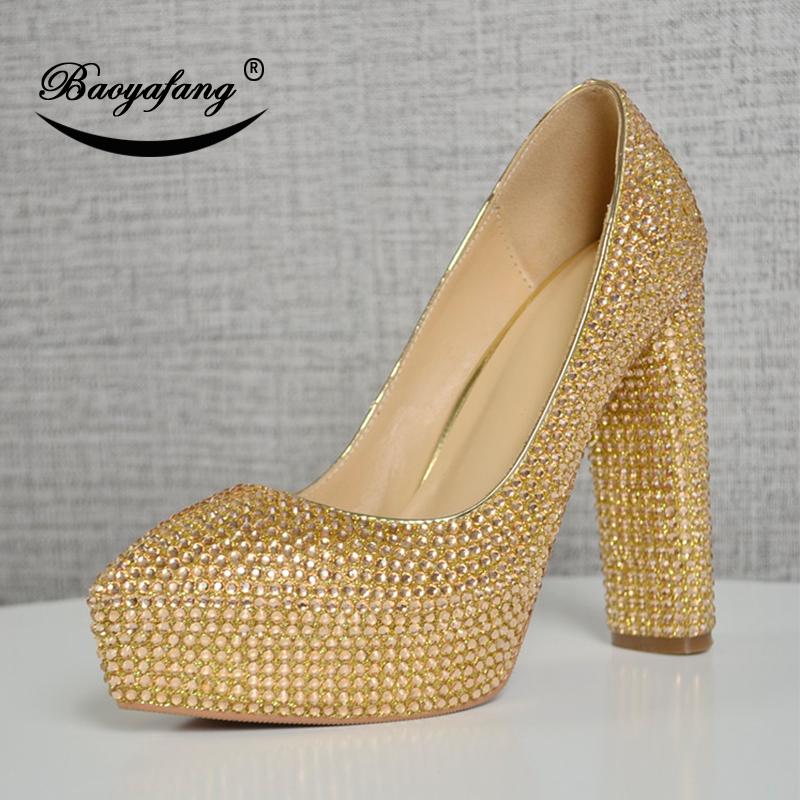 BaoYaFang 2021 New arrival Champagne Crystal Women Wedding shoes Bling Ladies Party shoes woman High heel platform Female
BaoYaFang 2021 New arrival Champagne Crystal Women Wedding shoes Bling Ladies Party shoes woman High heel platform Female