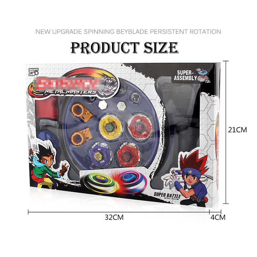 4pcs/set Beyblades arena stadium Metal Fusion 4D Battle Top Fury Masters launcher grip bey blade child christmas gift toy 210803