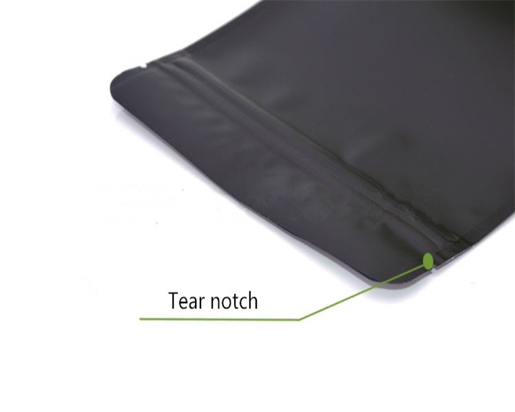 Thick Matte Black Aluminum Foil Zip Lock Bag Stand up Resealable Ground Coffee Powder Nuts Tea Snack Biscuits X-mas Gifts Packaging Pouches Support Lo