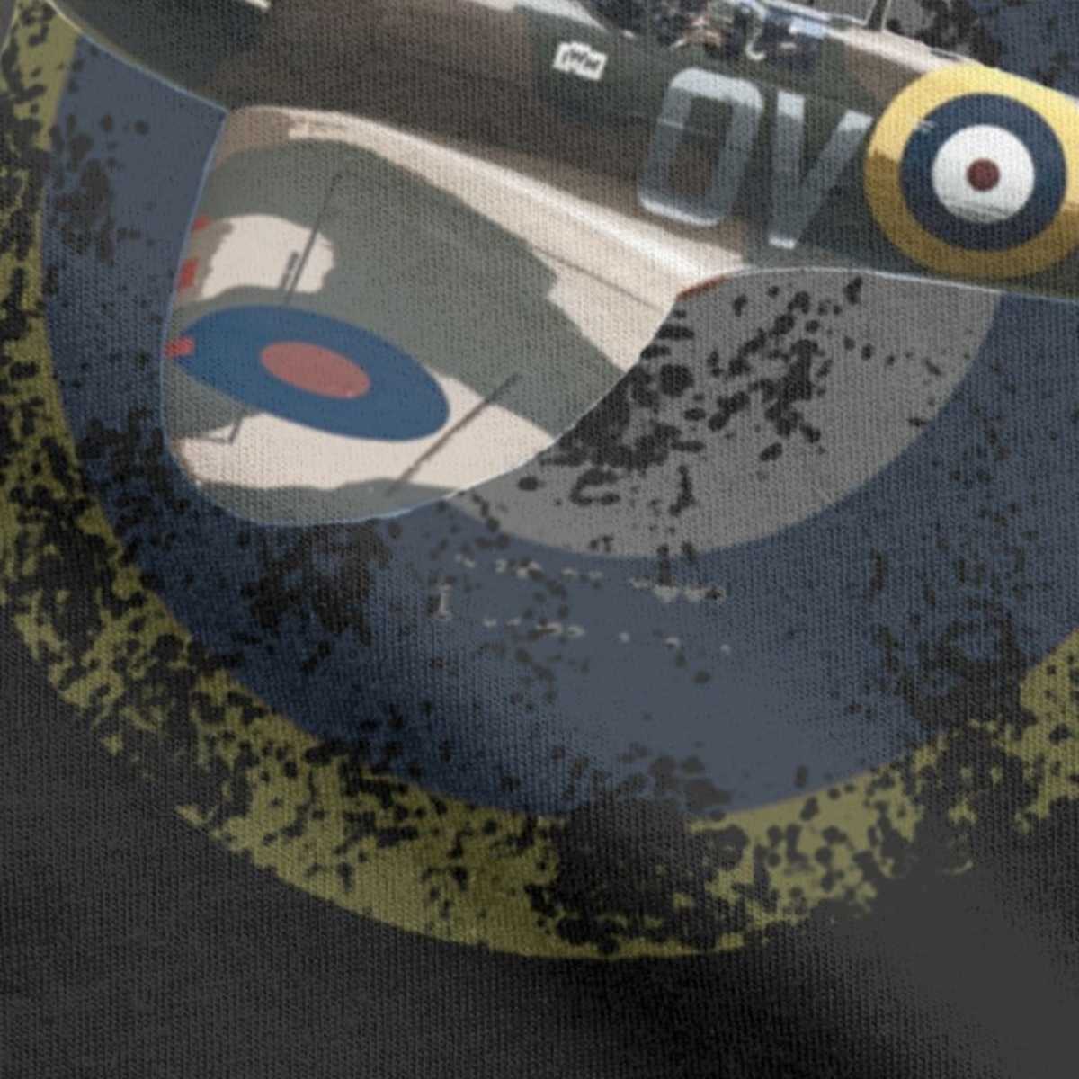 British Supermarine Spitfire Fighter Plane T Shirts Men Cotton Tshirt Pilot Aircraft Airplane Tees Short Sleeve 210629