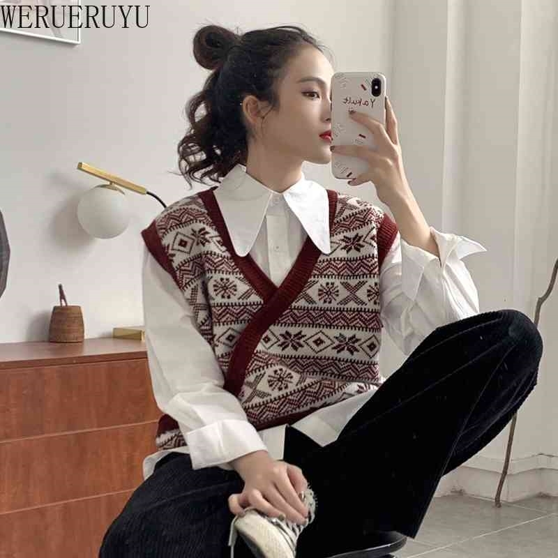 WERUERUYU Vest Women Solid Short Loose Trendy Korean Style Sleeveless Knitted V-Neck All-match Female Coats Simple Leisure 210608, Photo color
WERUERUYU Vest Women Solid Short Loose Trendy Korean Style Sleeveless Knitted V-Neck All-match Female Coats Simple Leisure 210608, Photo color