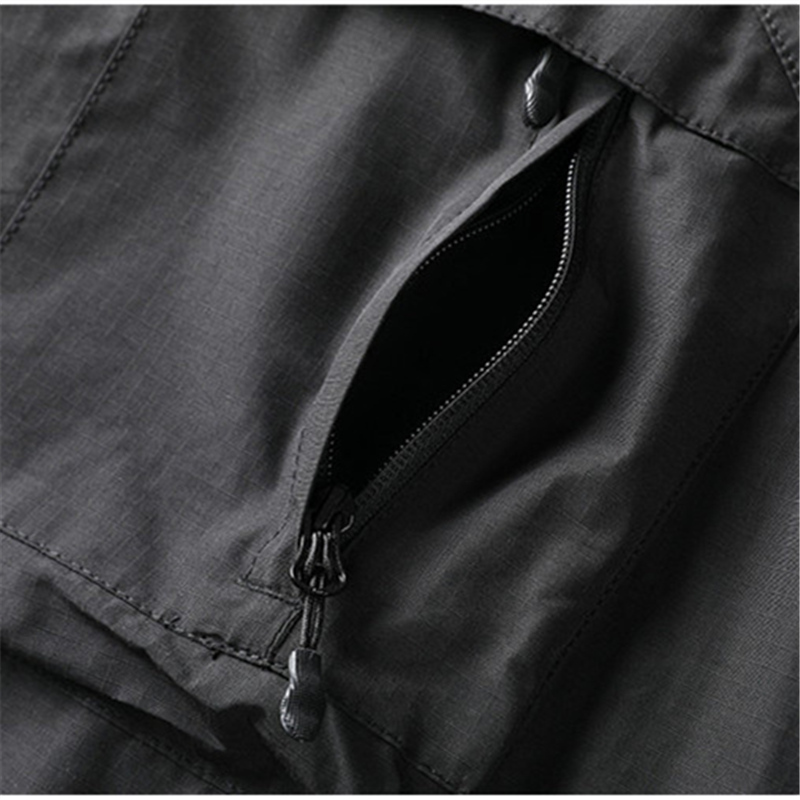 Men's Jackets Hooded Half Zip Pocket Jacket Youth Fashion European And American Casual Coats Mens Coat Nylon Fabric Men Sheath Anti Splash
