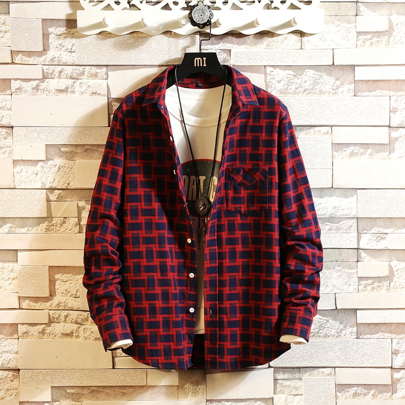 2021 Brand Spring Autumn Long Sleeves New Flannel Collar Korea Style Shirt for Men's Plaid Harajuku Clothing M7tt, Tx07 4
2021 Brand Spring Autumn Long Sleeves New Flannel Collar Korea Style Shirt for Men's Plaid Harajuku Clothing M7tt, Tx07 4