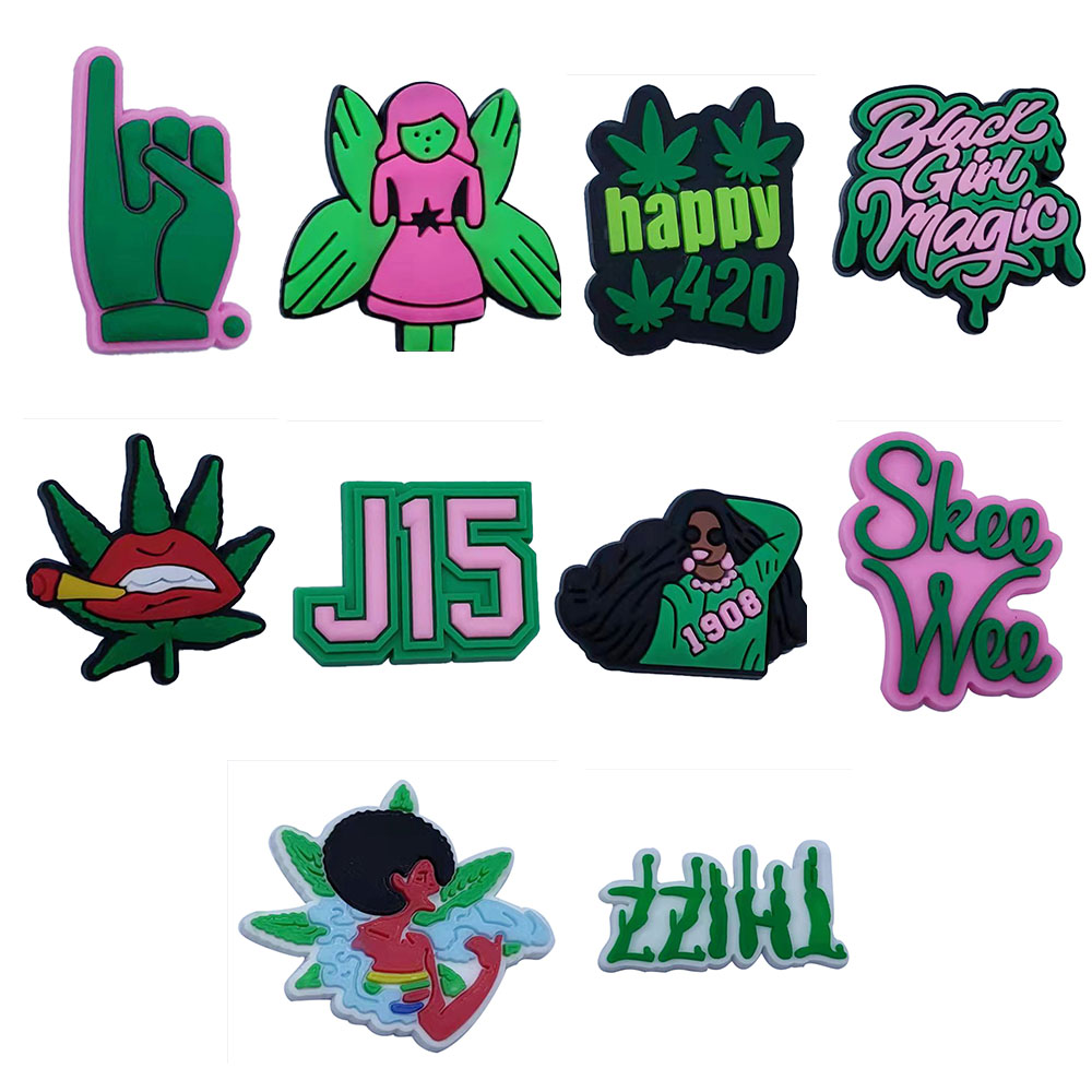 Wholesale MOQ 100Pcs Angle Girls Happy 420 Leaf PVC Cute Shoe Charms Accessories Garden Croc Jibbitz Clog shoes DIY Wristbands Backpack Buckle Decorative
Wholesale MOQ 100Pcs Angle Girls Happy 420 Leaf PVC Cute Shoe Charms Accessories Garden Croc Jibbitz Clog shoes DIY Wristbands Backpack Buckle Decorative