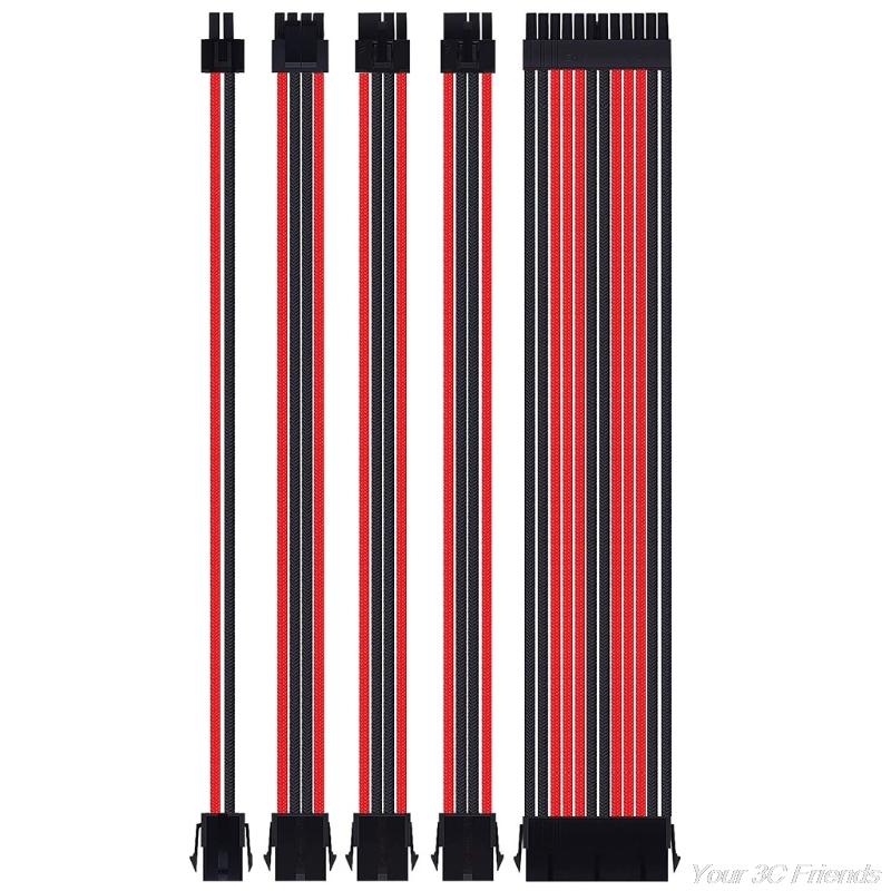 18AWG AT X Extension Sleeved Cable Kit ATX24Pin/EPS 4+4Pin/PCI-E 8Pin/PCI-E 6Pin Female to Male PSU Extension Power Cord M03 21
18AWG AT X Extension Sleeved Cable Kit ATX24Pin/EPS 4+4Pin/PCI-E 8Pin/PCI-E 6Pin Female to Male PSU Extension Power Cord M03 21