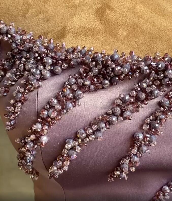 Aso Ebi 2021 Arabic Stylish Beaded Crystals Evening Dresses High Split Prom Dresses Satin Sexy Formal Party Second Reception Gowns ZJ966