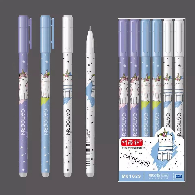 12Pcs Gel Pen Erasable Washable Erasable Pen Refill 0.5mm Blue Ink Black Cat Gel Pens For School Supplies
12Pcs Gel Pen Erasable Washable Erasable Pen Refill 0.5mm Blue Ink Black Cat Gel Pens For School Supplies