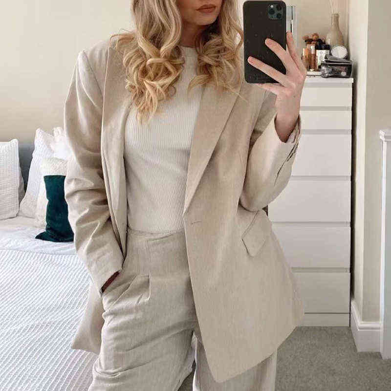 ZXQJ Vintage Women Green Slim Blazers Summer Fashion Ladies Notched Collar Casual Jackets Streetwear Girls Chic Top 211122