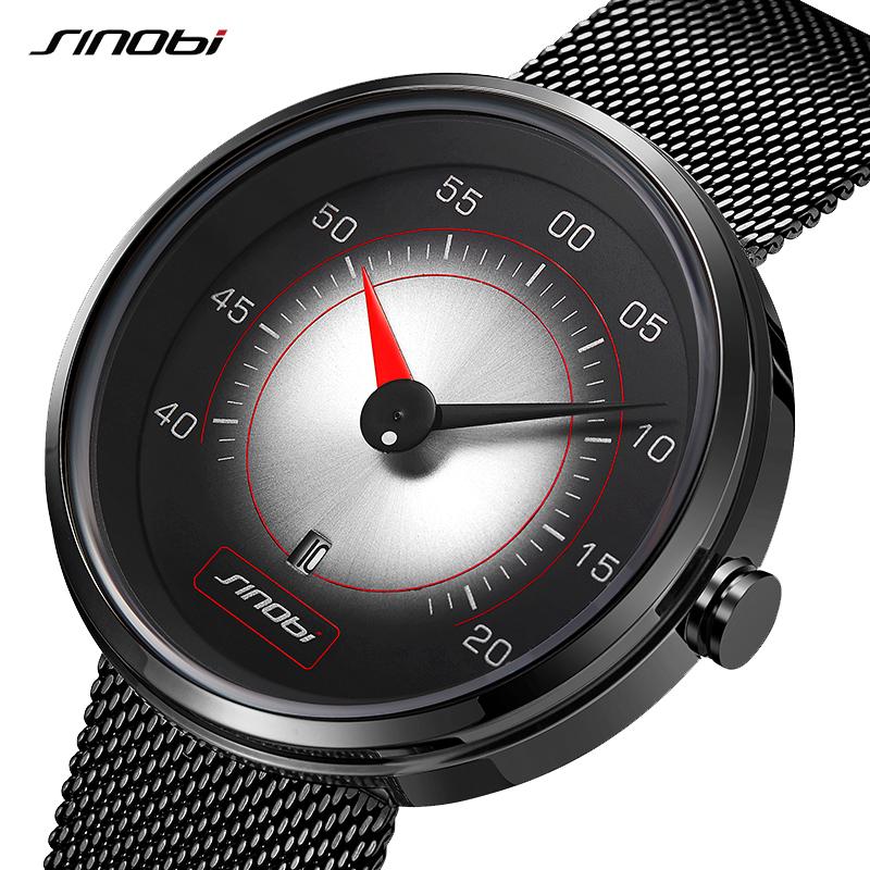 Wristwatches SINOBI Creative Men Watches Fashion Sports Calendar Watch Black Stainless Steel Quartz Reloj Hombre
Wristwatches SINOBI Creative Men Watches Fashion Sports Calendar Watch Black Stainless Steel Quartz Reloj Hombre