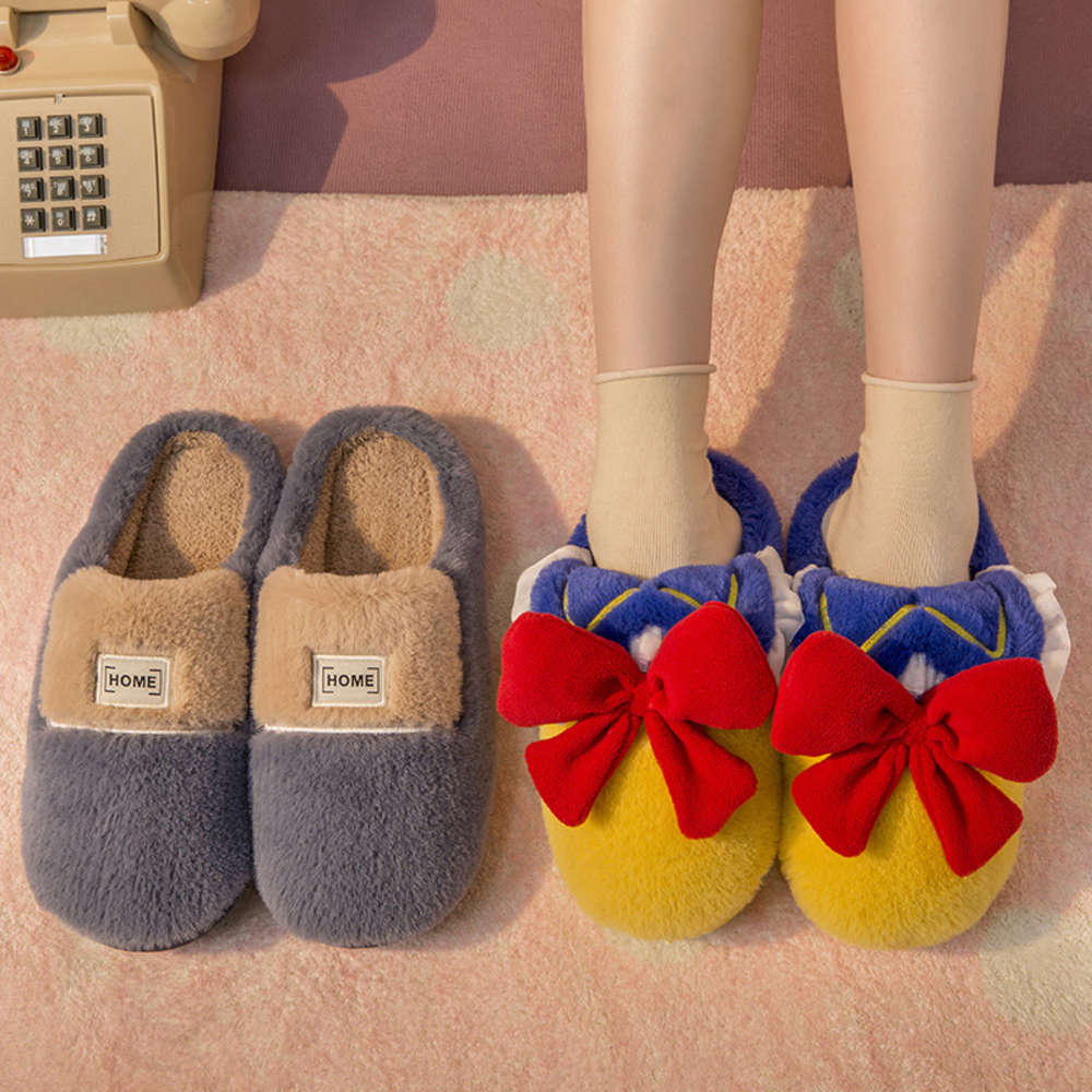 Designer women's slippers couple home winter bowknot plus size warm indoor plush cotton, Blue and yellow
Designer women's slippers couple home winter bowknot plus size warm indoor plush cotton, Blue and yellow