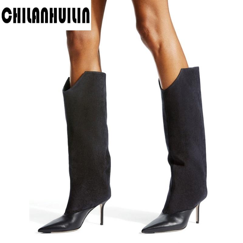Boots Brand Gray Patchwork Sexy Pointy Toe Knee High Women Elegant Party Shoes Autumn Winter Warm Short Plush Slip On Long, Black
Boots Brand Gray Patchwork Sexy Pointy Toe Knee High Women Elegant Party Shoes Autumn Winter Warm Short Plush Slip On Long, Black