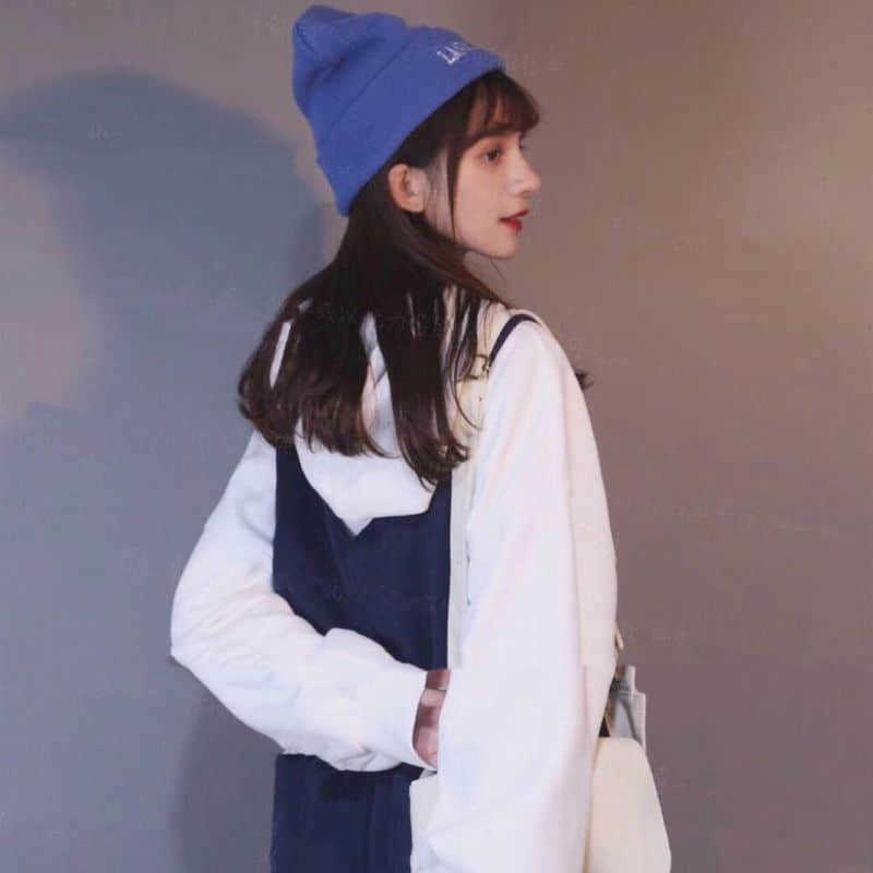 Women two-piece suit Korean style solid color wild sweater + loose and thin strap skirt fashion autumn winter college casual 210526