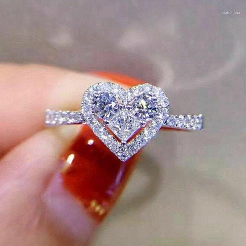 Wedding Rings Fashion Luxury Heart Women Inlaid Dazzling Cubic Zirconia Elegant Accessories Daily Wearable Trendy Jewelry, Slivery;golden
Wedding Rings Fashion Luxury Heart Women Inlaid Dazzling Cubic Zirconia Elegant Accessories Daily Wearable Trendy Jewelry, Slivery;golden