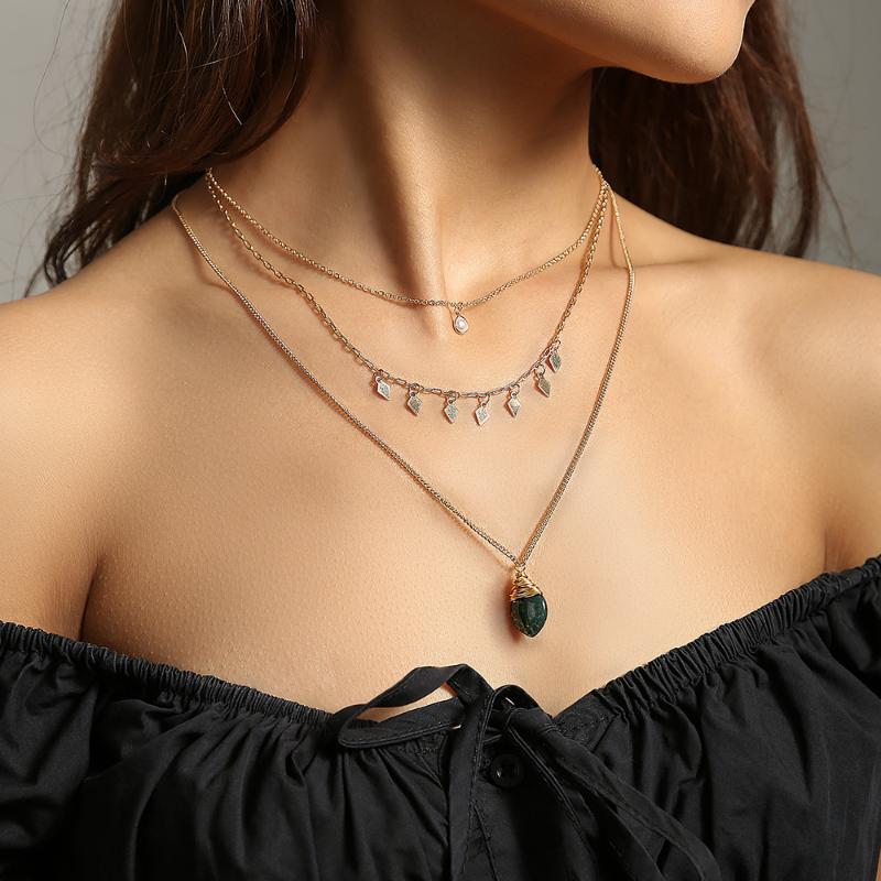 Chokers Wholesale Fashion Winding Vintage Necklace Stone Tassel Natural Agate Pendant Twin Multi-Layer For Women
Chokers Wholesale Fashion Winding Vintage Necklace Stone Tassel Natural Agate Pendant Twin Multi-Layer For Women