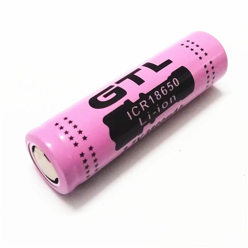 High quality GTL 18650 3800mAh 3.7v flat / pointed lithium battery, can be used in bright flashlight and so on.