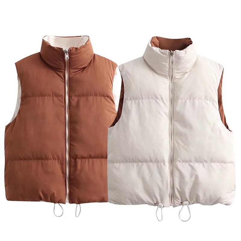 Women's Vests Sleeveless Jacket Brown Vest Women 2022 Winter Reversible Warm Cropped Woman Cotton Padded White Waistcoat
Women's Vests Sleeveless Jacket Brown Vest Women 2022 Winter Reversible Warm Cropped Woman Cotton Padded White Waistcoat