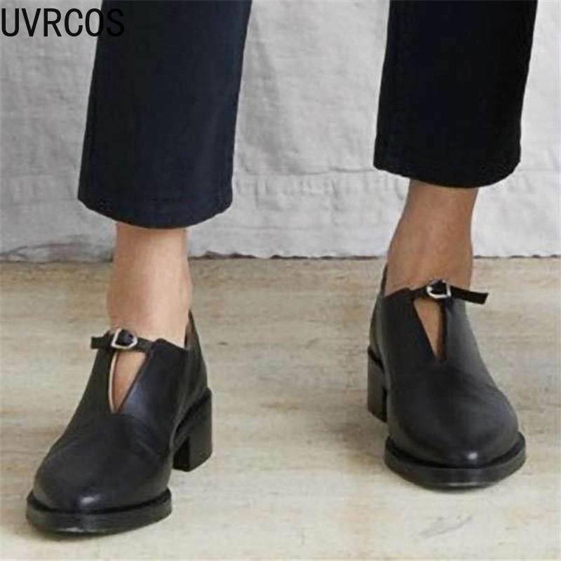 New PU Leather Flat Shoes Women's Square Toe Thick High Heels Fashion All-match Zapatos Mujer 2021, Black
New PU Leather Flat Shoes Women's Square Toe Thick High Heels Fashion All-match Zapatos Mujer 2021, Black