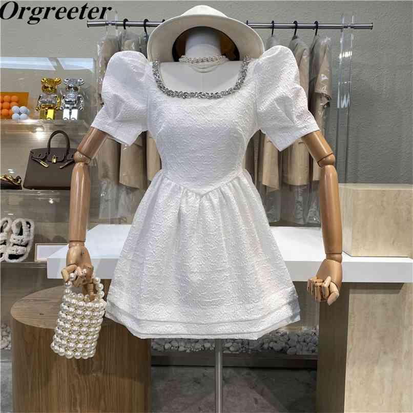 High Quality Exquisite Jacquard Diamond-studded Square collar Puff sleeves Short Ball Gown Dress Women Sweet Girl Party 210602, Black
High Quality Exquisite Jacquard Diamond-studded Square collar Puff sleeves Short Ball Gown Dress Women Sweet Girl Party 210602, Black