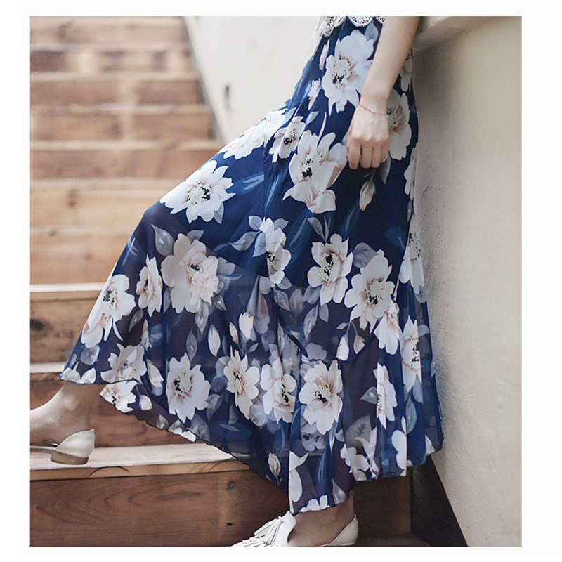 Summer Flower Print Chiffon Saias Maxi Get Out of the Belt High Saiping Jupe Female Fallen Women Gu0k, Color 4
Summer Flower Print Chiffon Saias Maxi Get Out of the Belt High Saiping Jupe Female Fallen Women Gu0k, Color 4