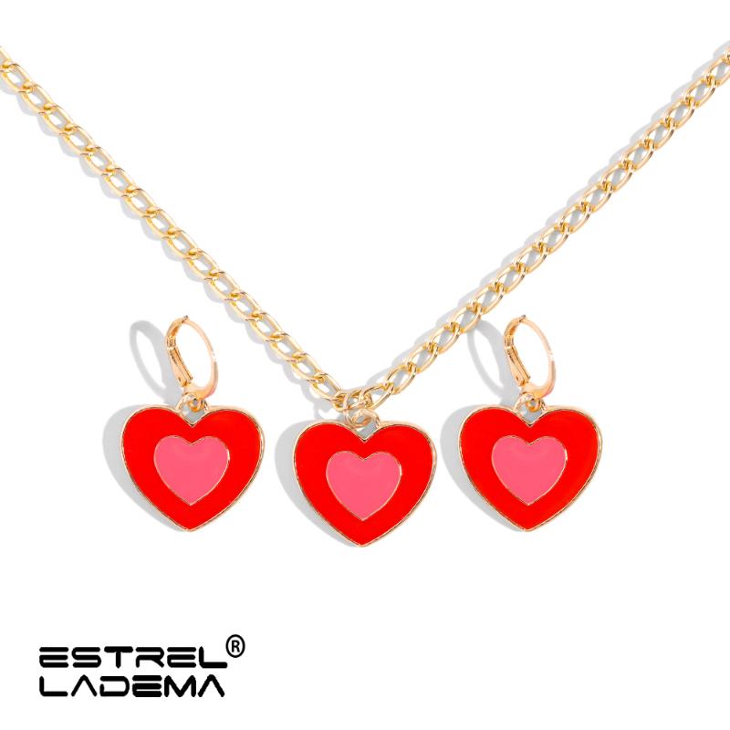 Earrings & Necklace Rainbow Love Heart Pendant Earring Set For Women Gold Color Link Chain Small Hoop Sweet Y2K Jewelry, Silver
Earrings & Necklace Rainbow Love Heart Pendant Earring Set For Women Gold Color Link Chain Small Hoop Sweet Y2K Jewelry, Silver