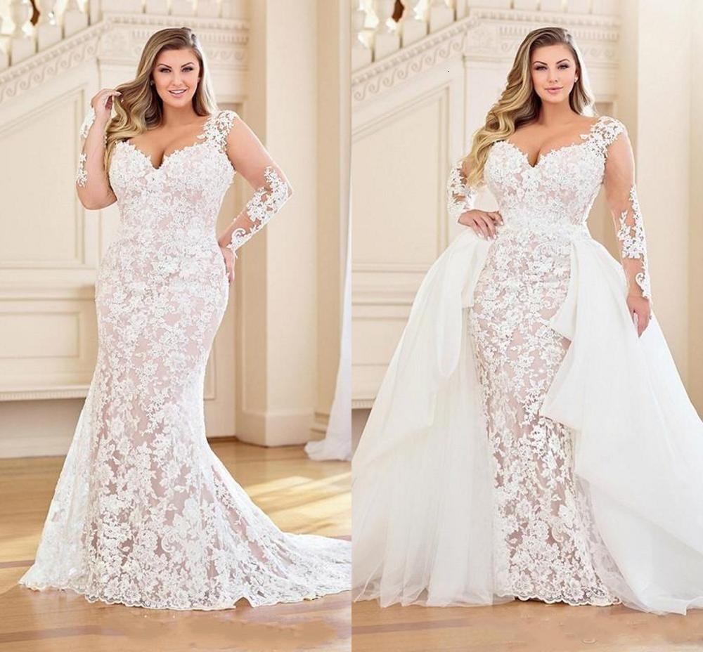 2021 New Plus Size Mermaid Wedding Es Detachable Train Lace Applique Bridal with Long Sleeve Vestidos De Novia Beach Yob7, Ivory
2021 New Plus Size Mermaid Wedding Es Detachable Train Lace Applique Bridal with Long Sleeve Vestidos De Novia Beach Yob7, Ivory