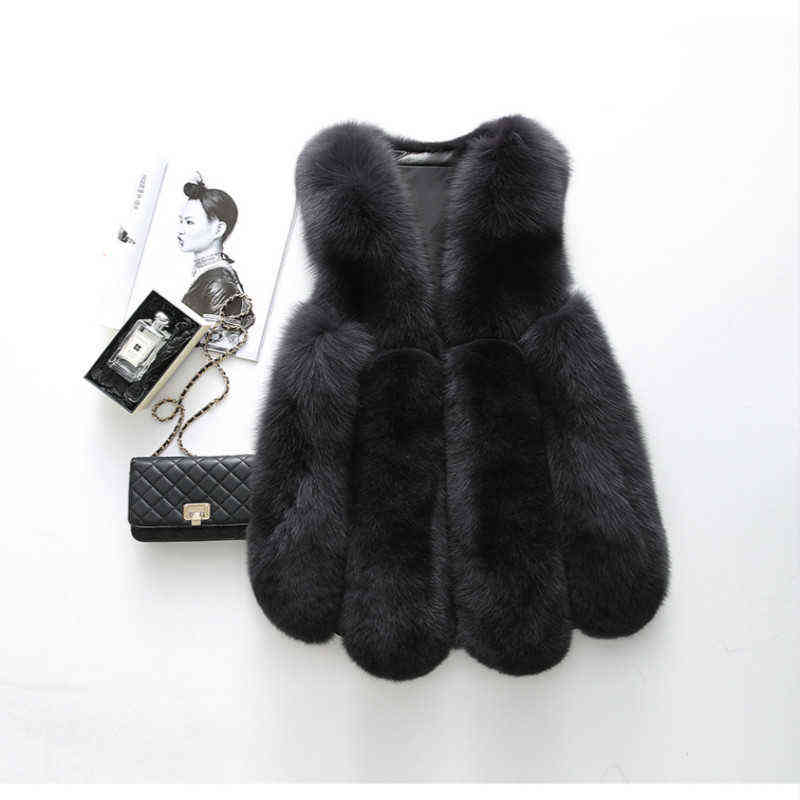 Women's Vests Winter Fur Coat Oversized Sleeveless Jacket Female Warm Fashion Casual Artificial 211120