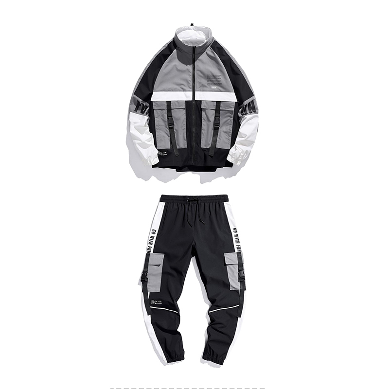 Men Sets Hip Hop trousersjacket Suits Fashion High Street Tees Summer Streetwear Joggers Trousers Set Fashion men's sportswear 201210