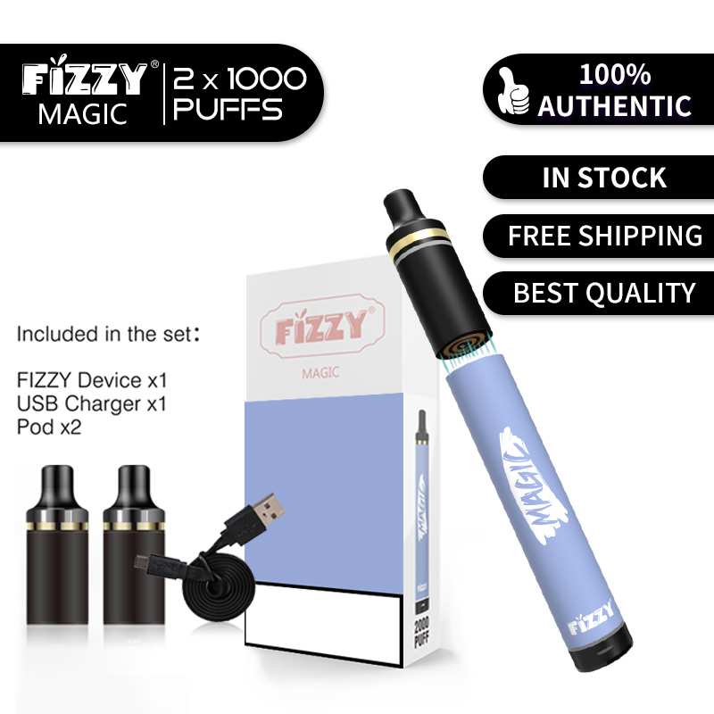 Fizzy Magic 2000 Puffs Rechargeable Disposable E-cigarettes cigarettes Vape Device 550mAh Ecigarette
Fizzy Magic 2000 Puffs Rechargeable Disposable E-cigarettes cigarettes Vape Device 550mAh Ecigarette