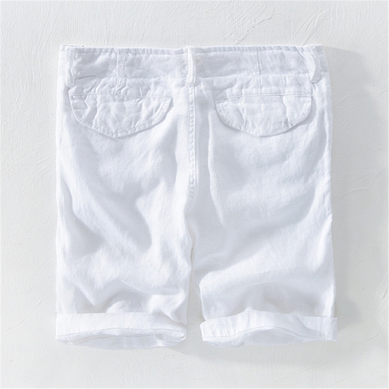 6 color summer men's Linen shorts solid beach pants loose youth casual 5point pants Short Trousers Men Bermuda 2938 T200512