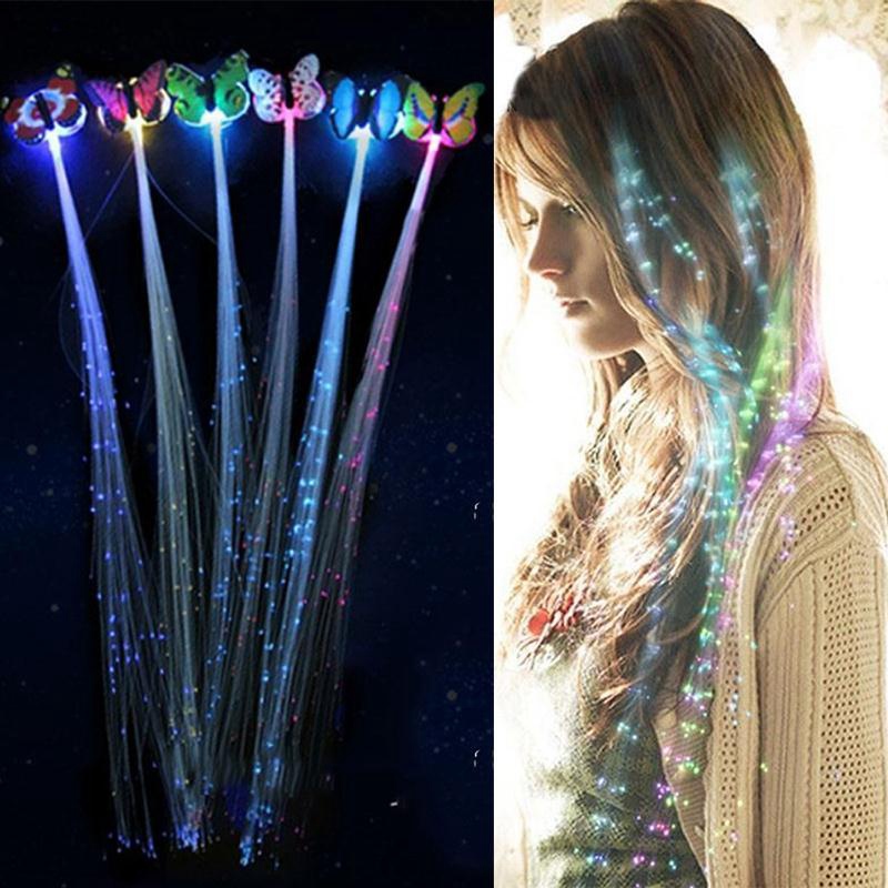 

LED Flashing Hair Braid Glowing Luminescent Hairpin Novetly Hairs Ornament Girls Toys Party Christmas Gift 0953