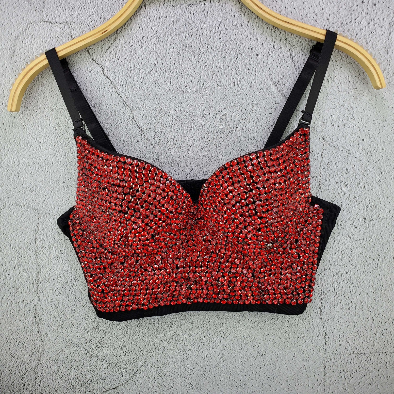 Rhinestone Bead Bustier Corset Pearls Diamond Push Up Night Club Bralette Women's New Fashion Bra Cropped Top Plus Size 210308