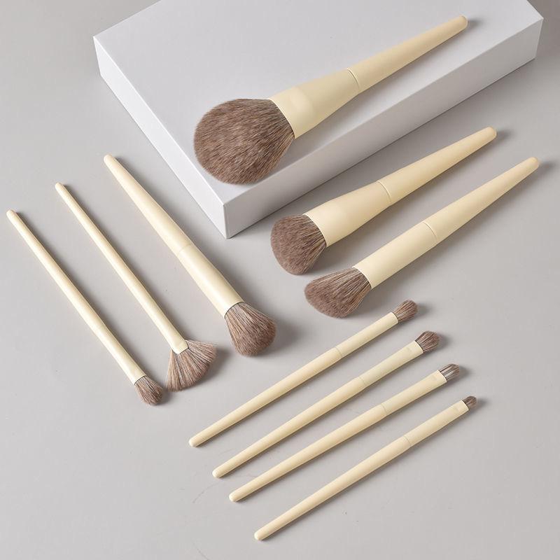 Makeup Brushes 10Pcs Set Loose Powder Blush Foundation Highlight Contour Eye Shadow Eyebrow Cosmetics Beauty Brush Tool