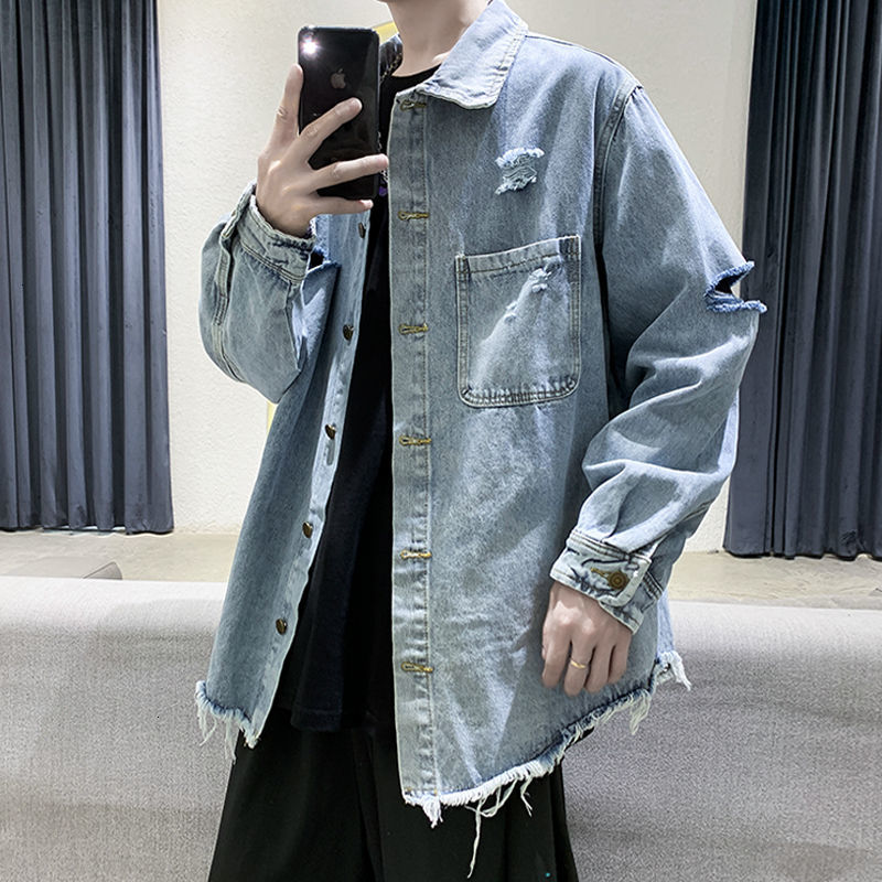 2021 New Autumn Ripped Men's Fashion Retro Casual Hole Denim Jackets Mens Streetwear Loose Hip-hop Bomber Jacket Men M-2xl 35cd, Light blue
2021 New Autumn Ripped Men's Fashion Retro Casual Hole Denim Jackets Mens Streetwear Loose Hip-hop Bomber Jacket Men M-2xl 35cd, Light blue
