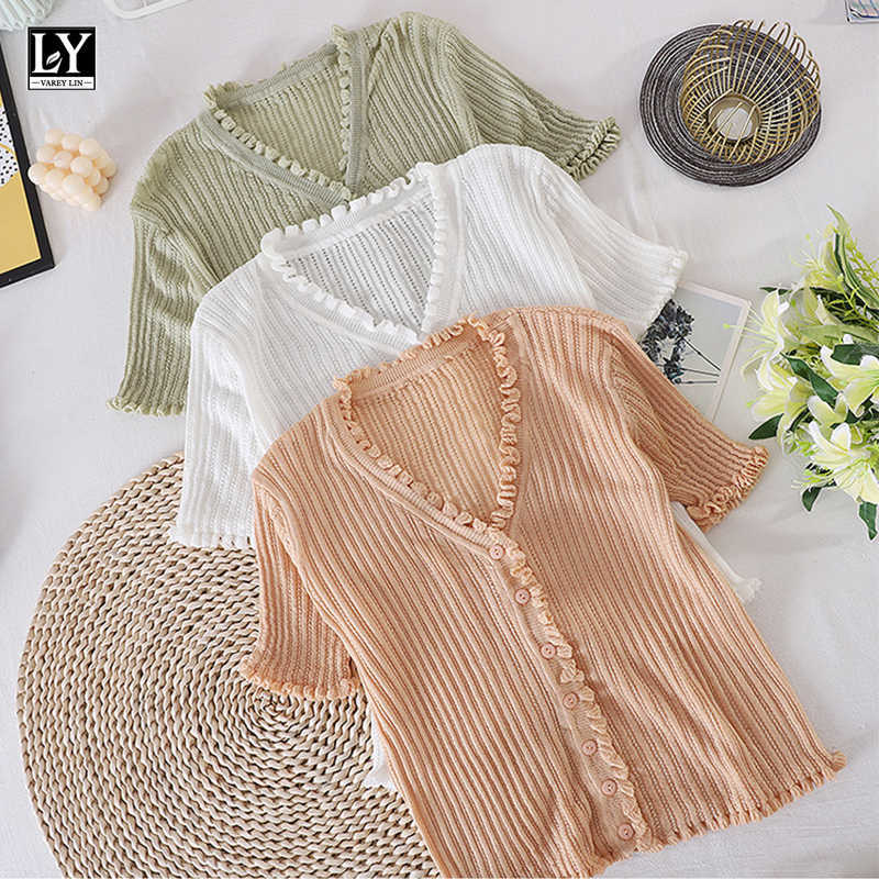 LY VAREY LIN Summer Women Fashion Edible Tree Fungus Short Sleeve Slim Tops Casual V-neck Single Breasted High Waist 210526, Apricot
LY VAREY LIN Summer Women Fashion Edible Tree Fungus Short Sleeve Slim Tops Casual V-neck Single Breasted High Waist 210526, Apricot