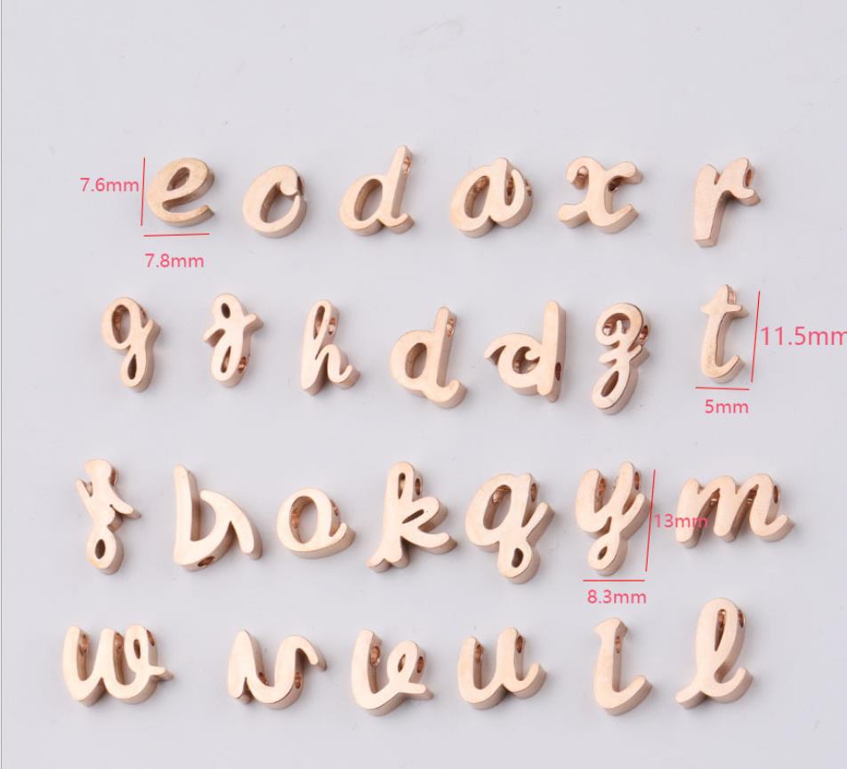 Wholesale-Factory Wholesale charm A-Z Rose Gold Alphabet Letters Charms ,Ampersand Heart Initial for necklace,DIY Necklace / Bracelet