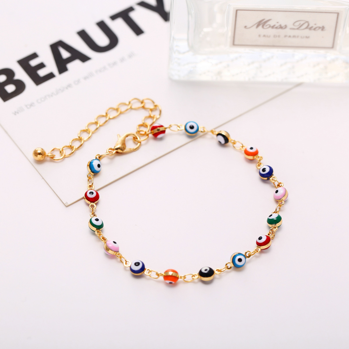 2024 Bohemian Colorful Evil Eye Beads Anklets For Women Gold Silver Color Summer Ocean Beach Ankle Bracelet Foot Leg Chain Jewelry